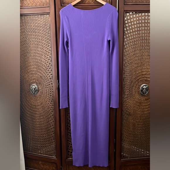 REMAIN Purple Passion Flower Dense Knit Curved Neck Dress US 6 Reg. $328 - Picture 7 of 11